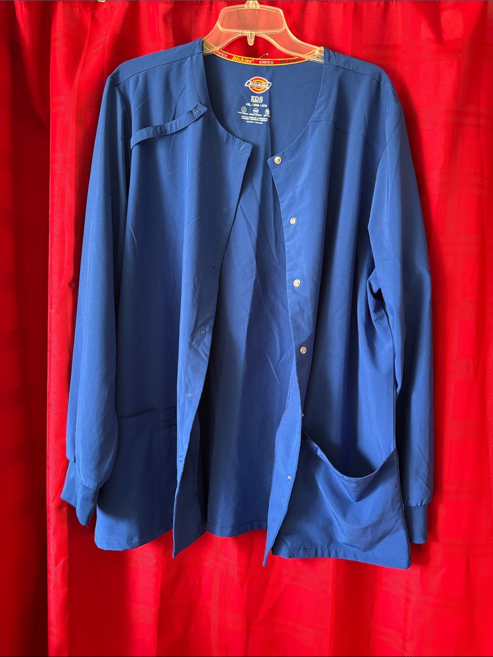 Dickies Blue Snap-Front Medical Jacket